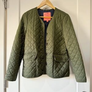 J.Crew quilted puffer lightweight lady jacket in Huntington green size 2